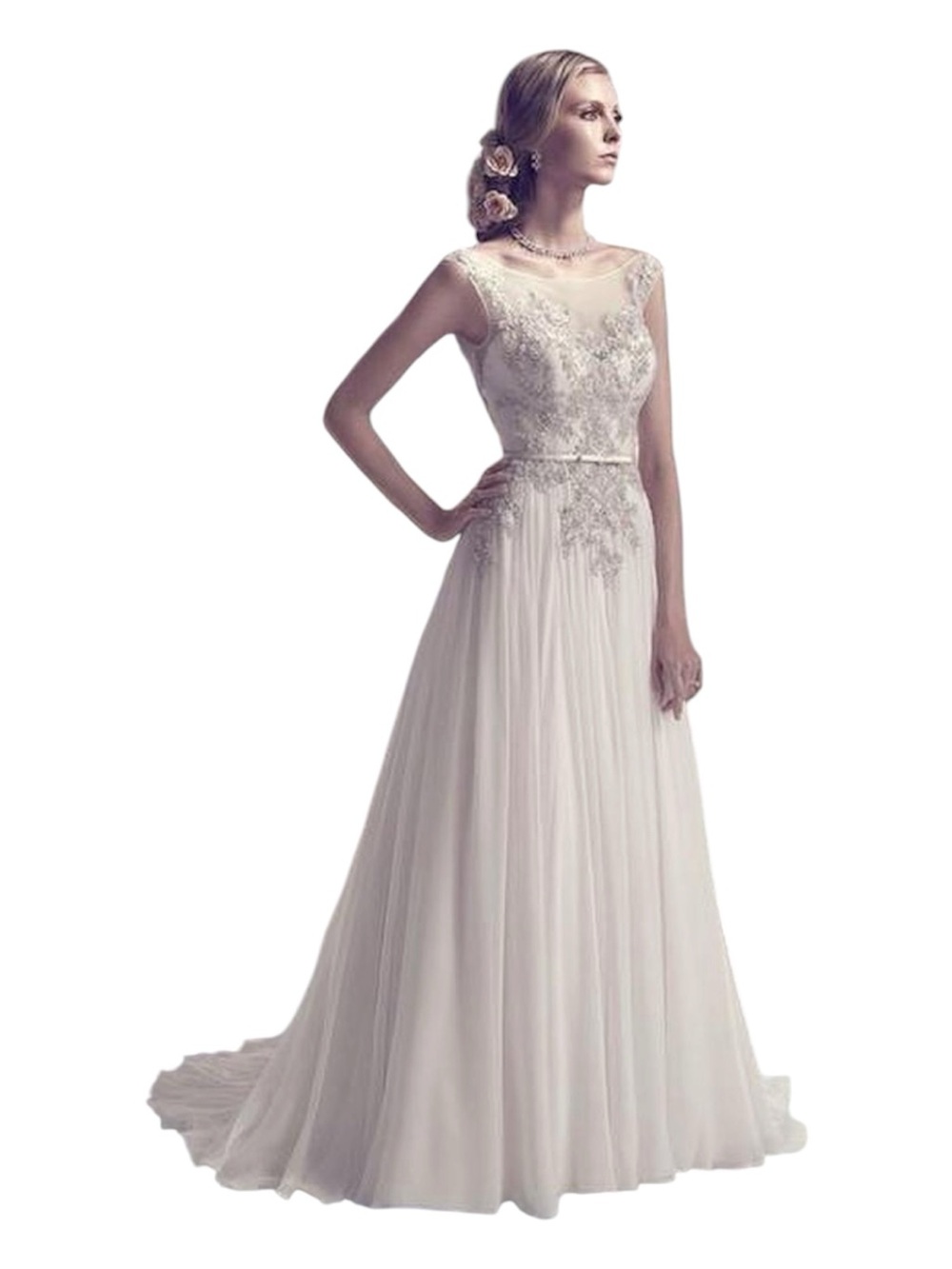 Elegant White Lace Wedding Dress